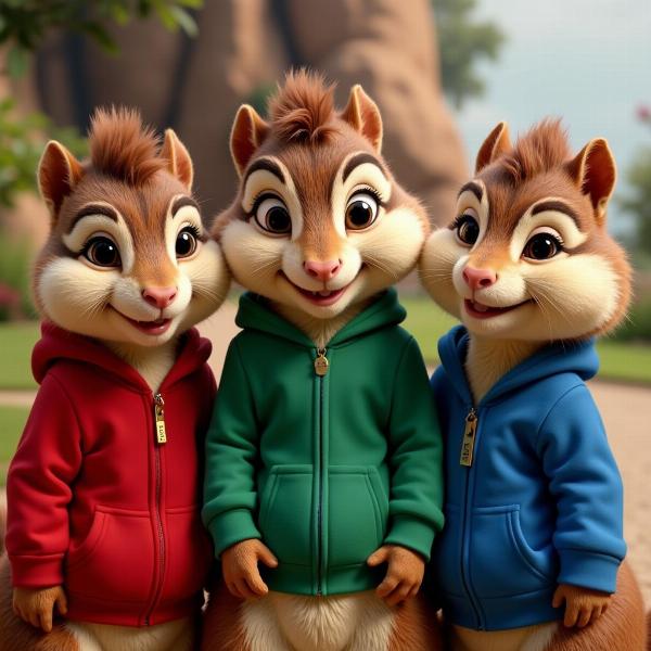 Alvin, Simon und Theodore Chipmunks: Die drei berühmten Chipmunks posieren für ein Foto.