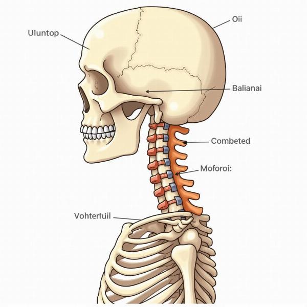 Anatomische Darstellung der Wirbelsäule mit Namensbezeichnungen