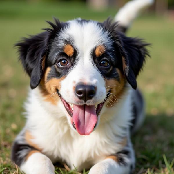 Australian Shepherd Hund mit verspieltem Namen