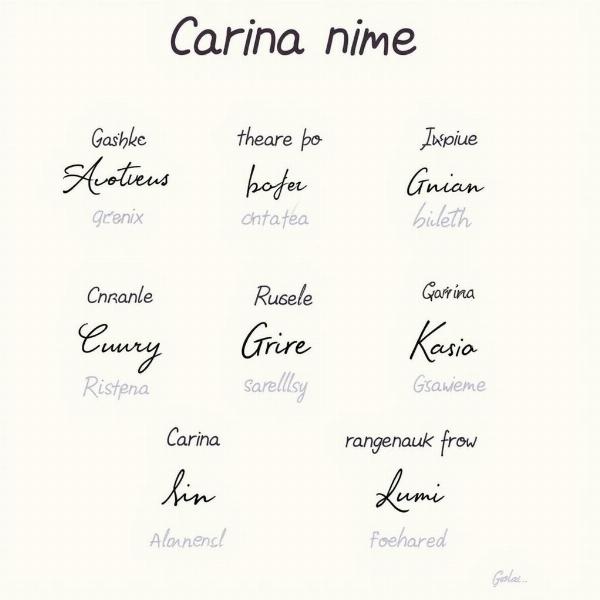 Varianten des Namens Carina