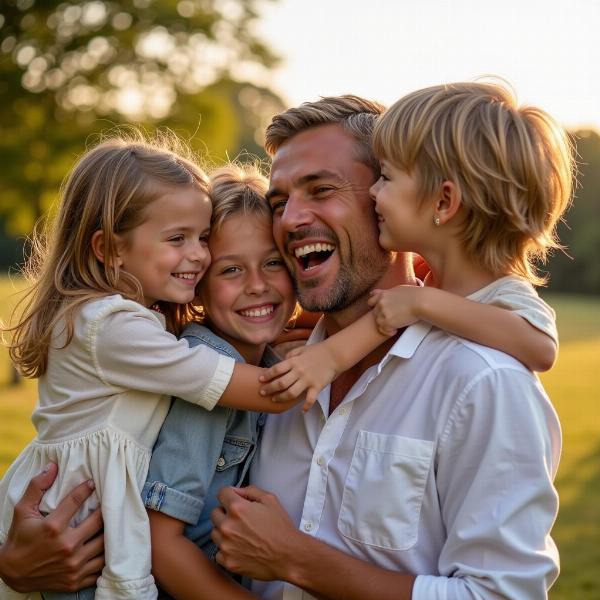 Felix Kroos mit seiner Familie und Kindern