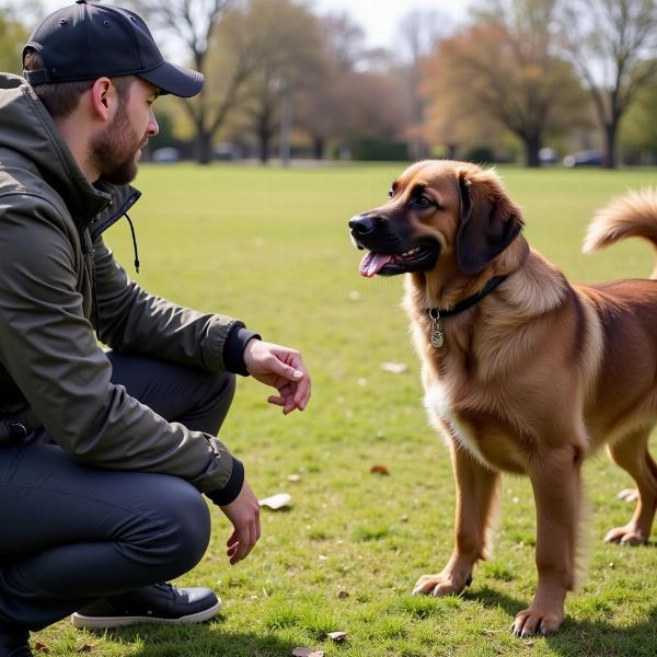 Ein Hund namens Quill beim Training