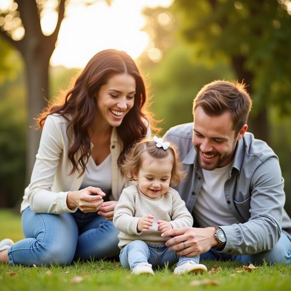 Moderne Familie mit Tochter