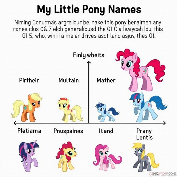 Die Evolution der My Little Pony Namen von Generation 1 bis Generation 5: Ein Vergleich der Namensgebung und ihrer Entwicklung über die verschiedenen Generationen.