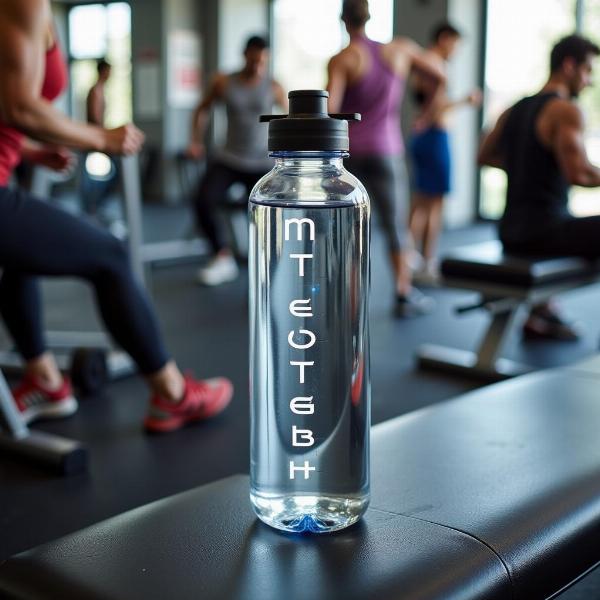 Trinkflasche mit Namen im Fitnessstudio