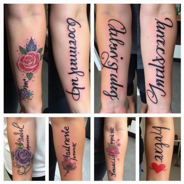 Verschiedene Designs für Unterarm Tattoos mit Namen