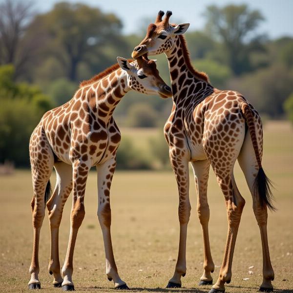 Verspielte Giraffen Namen: Twiga, Langbein, Flecky