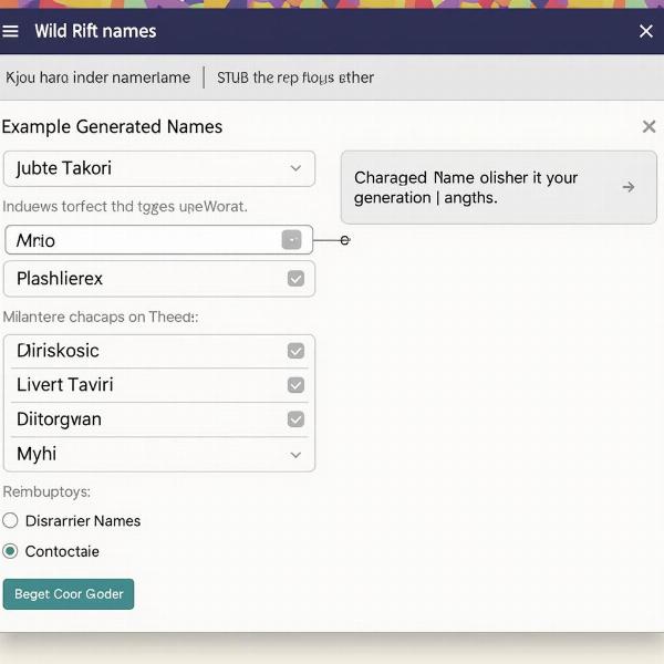 Screenshot eines Wild Rift Namensgenerators