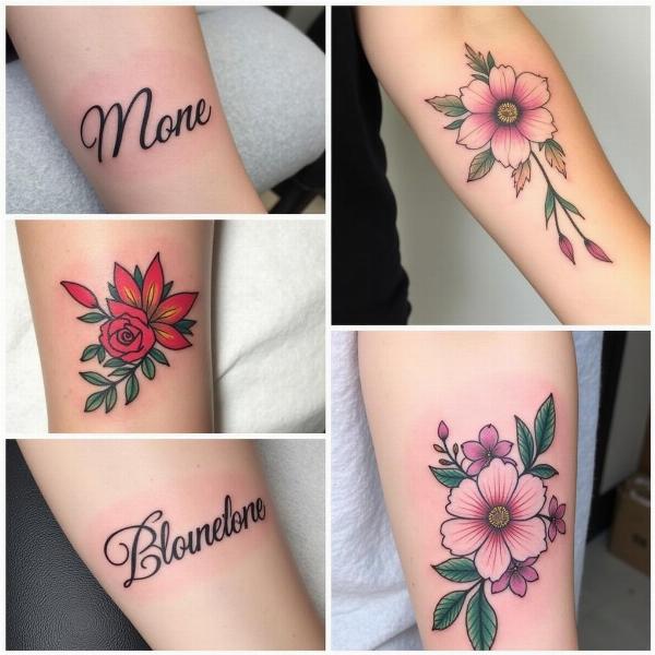 Blumen Tattoo mit Namen Ideen