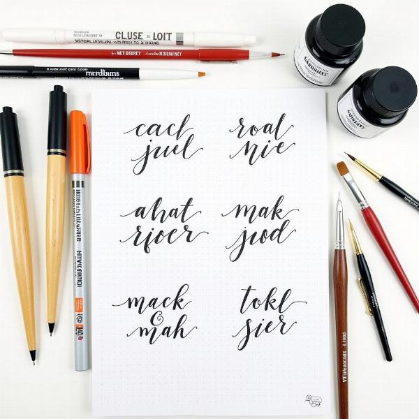 Vật liệu Handlettering cho tên