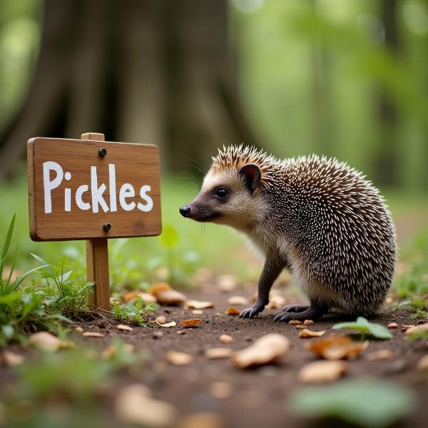 Igel mit Namensschild