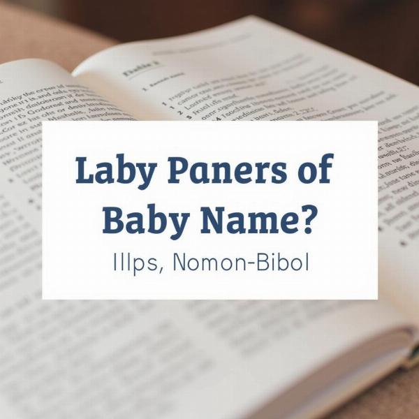 Die Namen Bibel für Babys