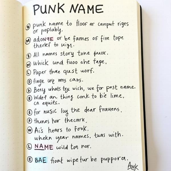 Punk Namen Ideen