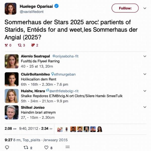 Spekulationen über die Namen der Teilnehmer im Sommerhaus der Stars 2025