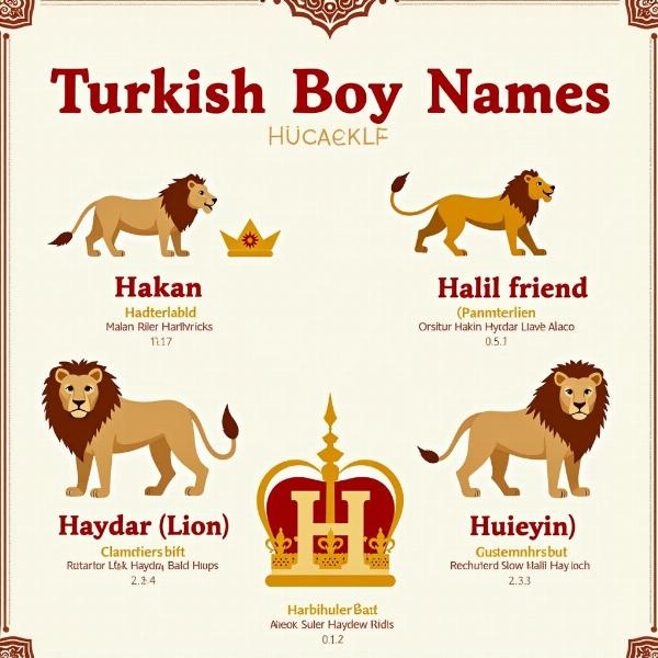 Türkische Jungennamen mit H: Hakan, Halil, Haydar, Hüseyin