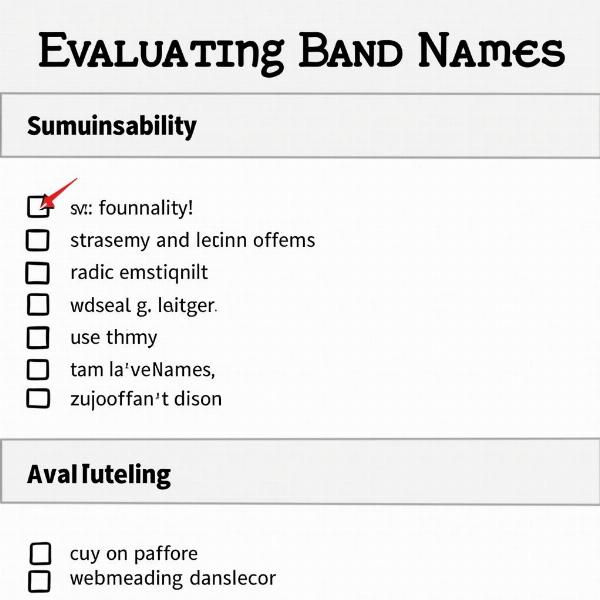 Checkliste für Bandnamen