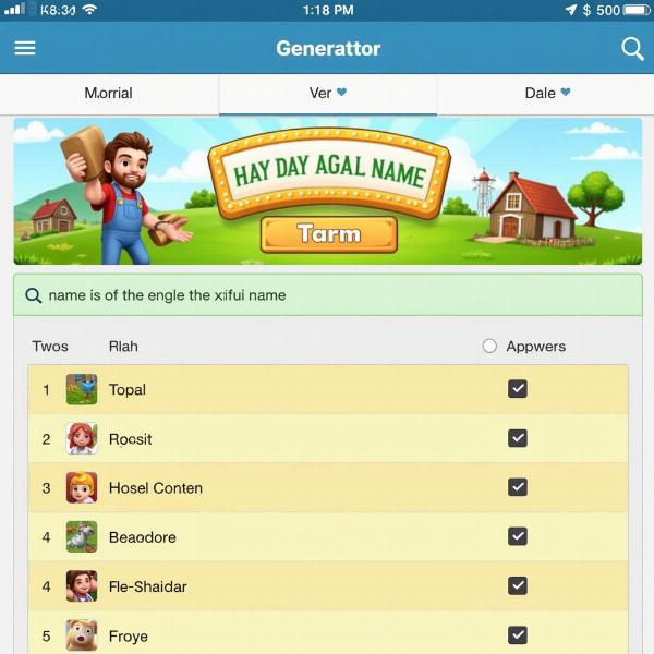 Hay Day Namensgenerator online