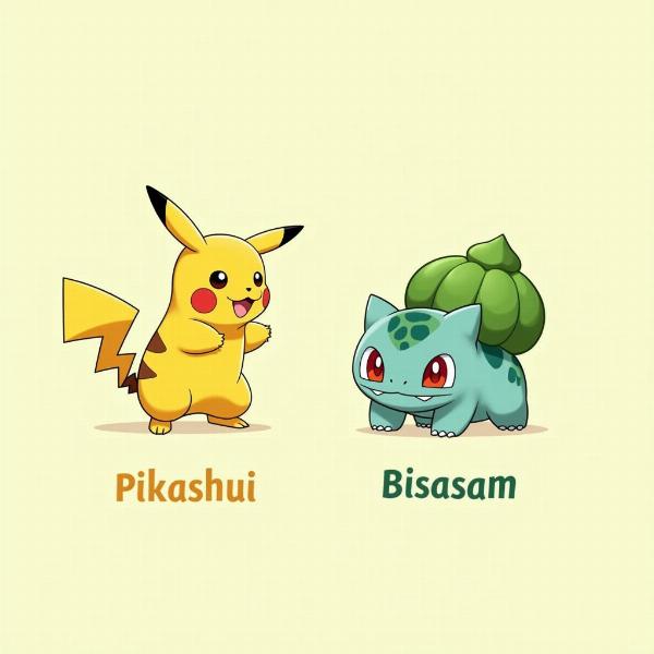 Pikachu und Bisasam in der deutschen Version